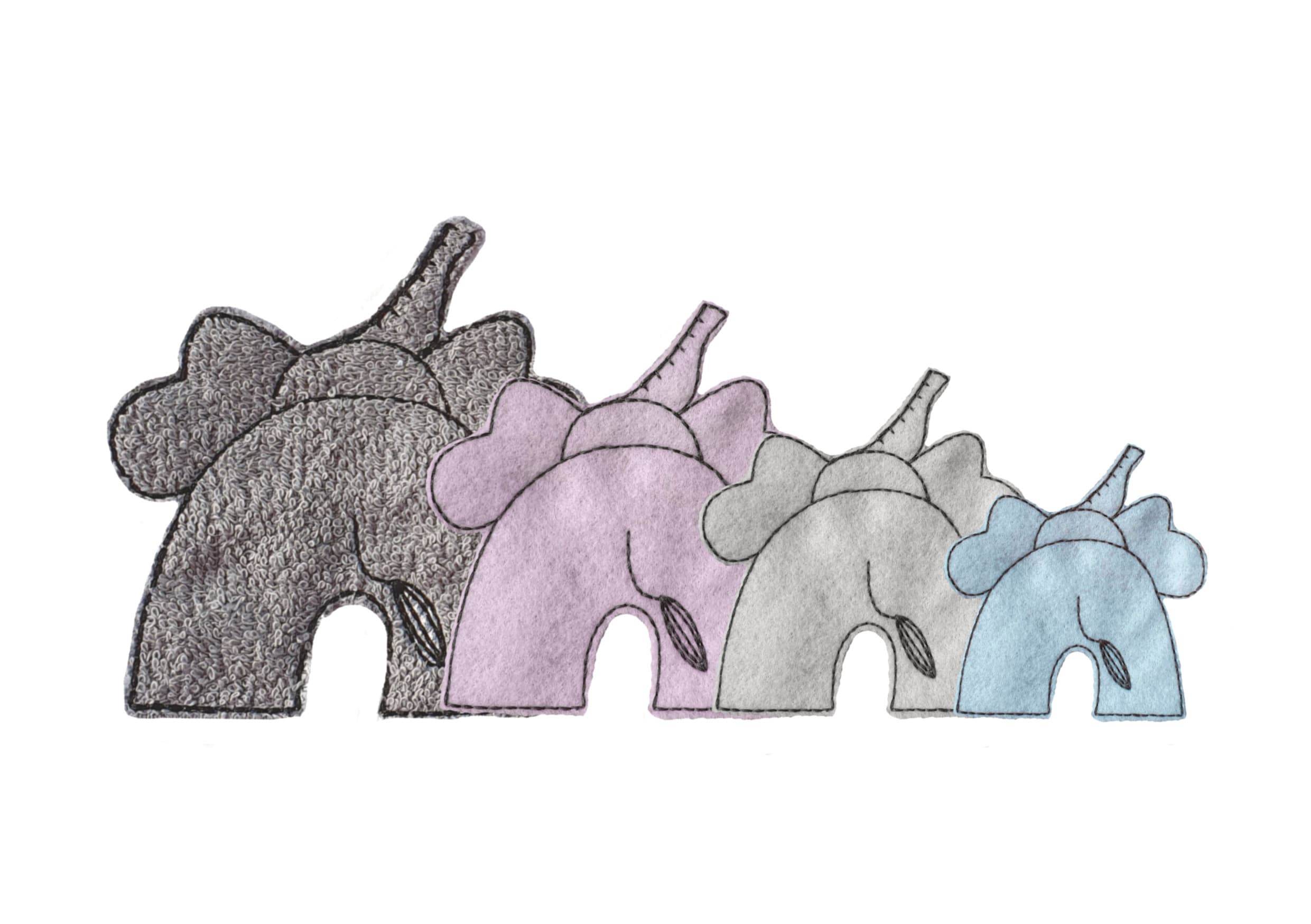 Stickdatei Elefant Applikation - vier Größen, Aufnäher, sticken - Sewando
