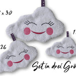 Stickdatei Wolke ITH- drei Größen, 13x18,16x26,18x30, Kissen, Kuscheltuch, - Sewando