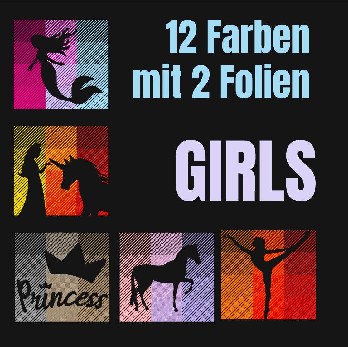Plotterdatei GIRLS & TEENS - 12 Farben mit nur 2 Folien - ohne Template - Sewando