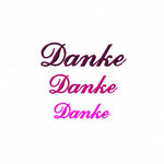 Stickdatei Schriftzug Danke, drei Größen, Rahmen ab 10 cm x 10 cm - Sewando