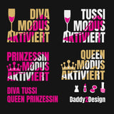Plotterdatei Diva Tussi Queen Prinzessin Modus SVG und DXF - Sewando
