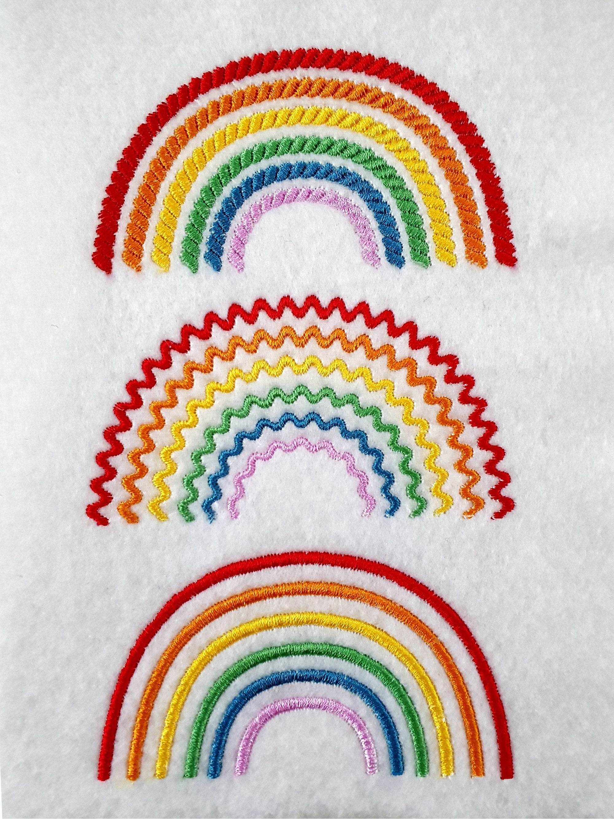 Stickdatei Regenbogen - drei Varianten, Rahmen 10 cm x 10 cm - Sewando