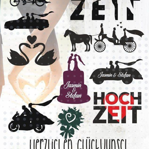 Plotterdatei Hochzeit die Große D2D Hochzeit Set Inkl Shadow - Sewando