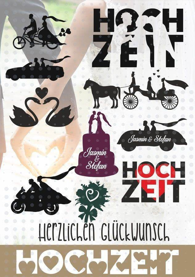 Plotterdatei Hochzeit die Große D2D Hochzeit Set Inkl Shadow - Sewando