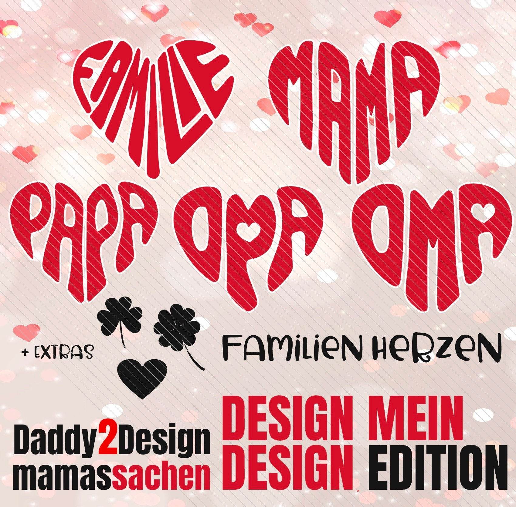Familien Herzen - SPECIAL EDITION - Design mein Design, Plotterdatei, Laserdatei - Sewando
