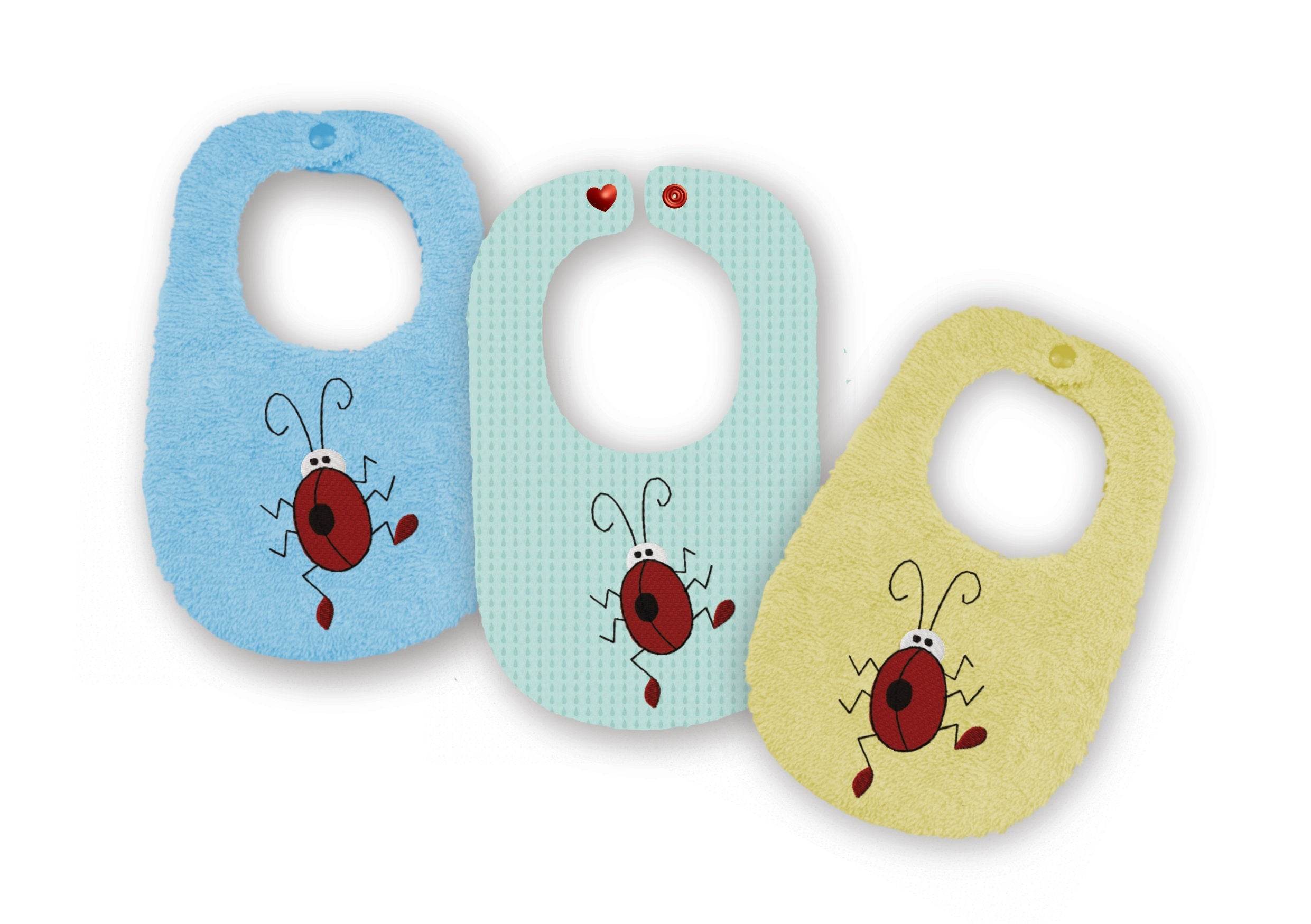 Stickdatei Latz Lätzchen Marienkäfer Applikation ITH ab 16x26, Baby - Sewando