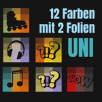 Plotterdatei 12 FARBEN - UNI - 12 Farben mit nur 2 Folien - Line Art Effekt Plott - ohne Template - Sewando
