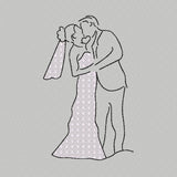 Stickdatei Brautpaar Rahmen 13x18, Braut, heiraten, Liebe, Paar, Spitze, Hochzeit - Sewando