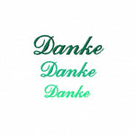 Stickdatei Schriftzug Danke, drei Größen, Rahmen ab 10 cm x 10 cm - Sewando