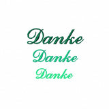 Stickdatei Schriftzug Danke, drei Größen, Rahmen ab 10 cm x 10 cm - Sewando