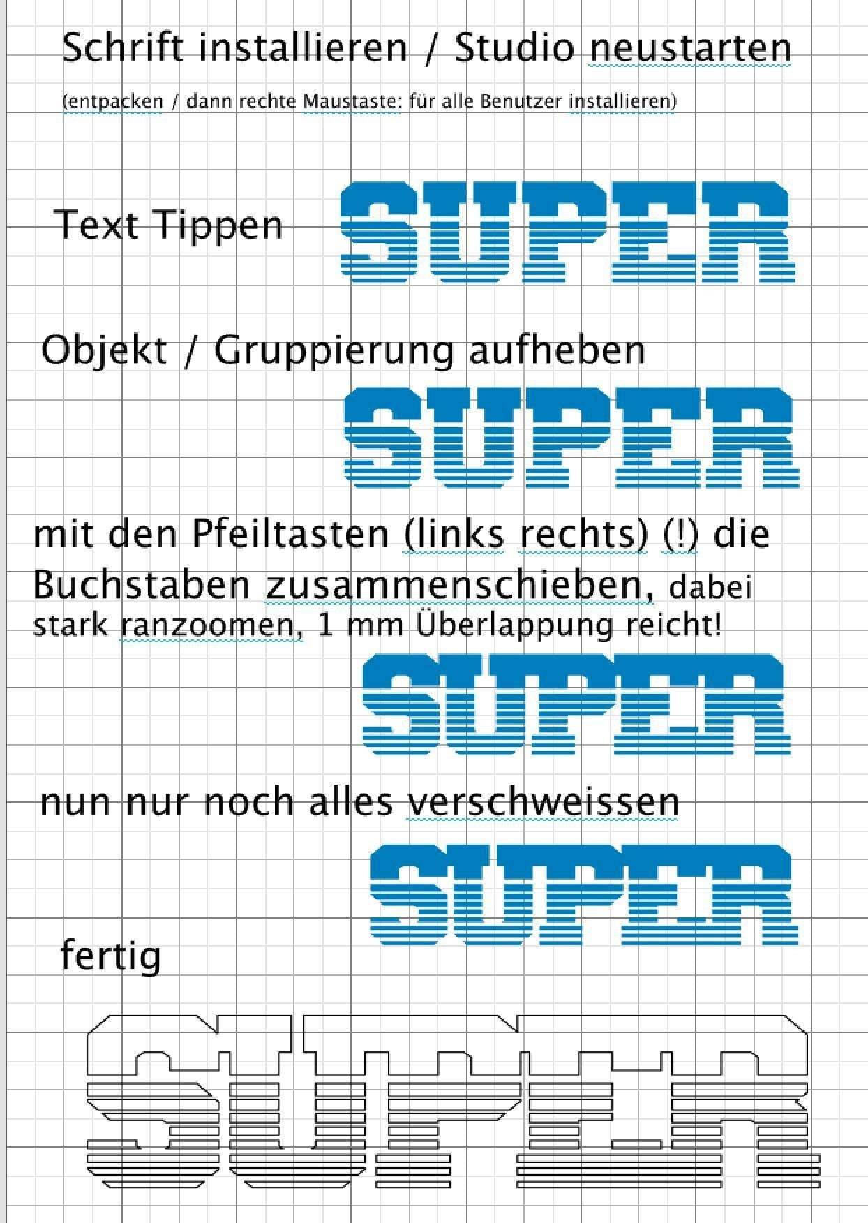 Horizont Effekt Plott ABC inkl echter Schriftart, Plotterdatei als SVG und DXF, Schriftart als TTF - Sewando