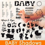 Baby Shadow Deko zur Geburt / Taufe, Plotter und Laser-Datei als SVG und DXF - Sewando