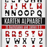 Spielkarten Karten Alphabet Selber Gestalten A-Z und 0-9, Plotter und Laser-Datei als SVG und DXF - Sewando