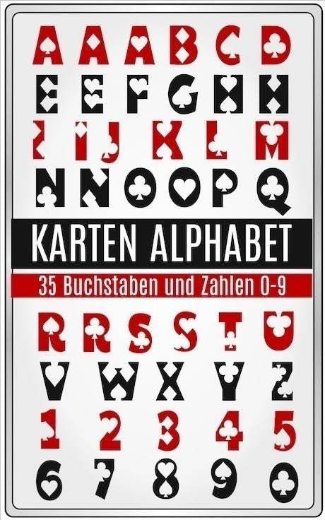 Spielkarten Karten Alphabet Selber Gestalten A-Z und 0-9, Plotter und Laser-Datei als SVG und DXF - Sewando