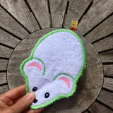 SpülPad Maus Stickdatei ITH 13x18 cm Waschpad Spülpad Spüllappen Spültuch abwaschen - Sewando