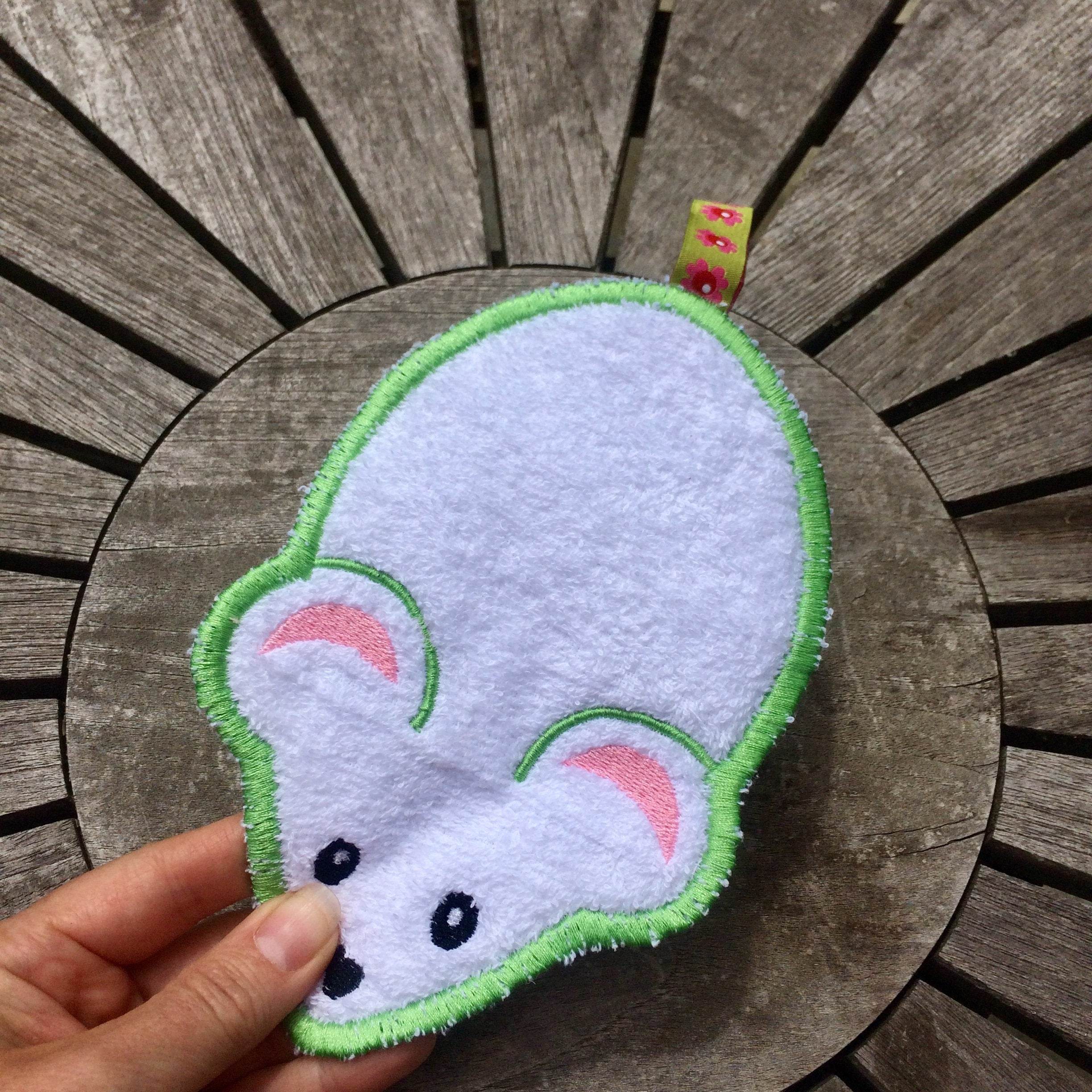 SpülPad Maus Stickdatei ITH 13x18 cm Waschpad Spülpad Spüllappen Spültuch abwaschen - Sewando
