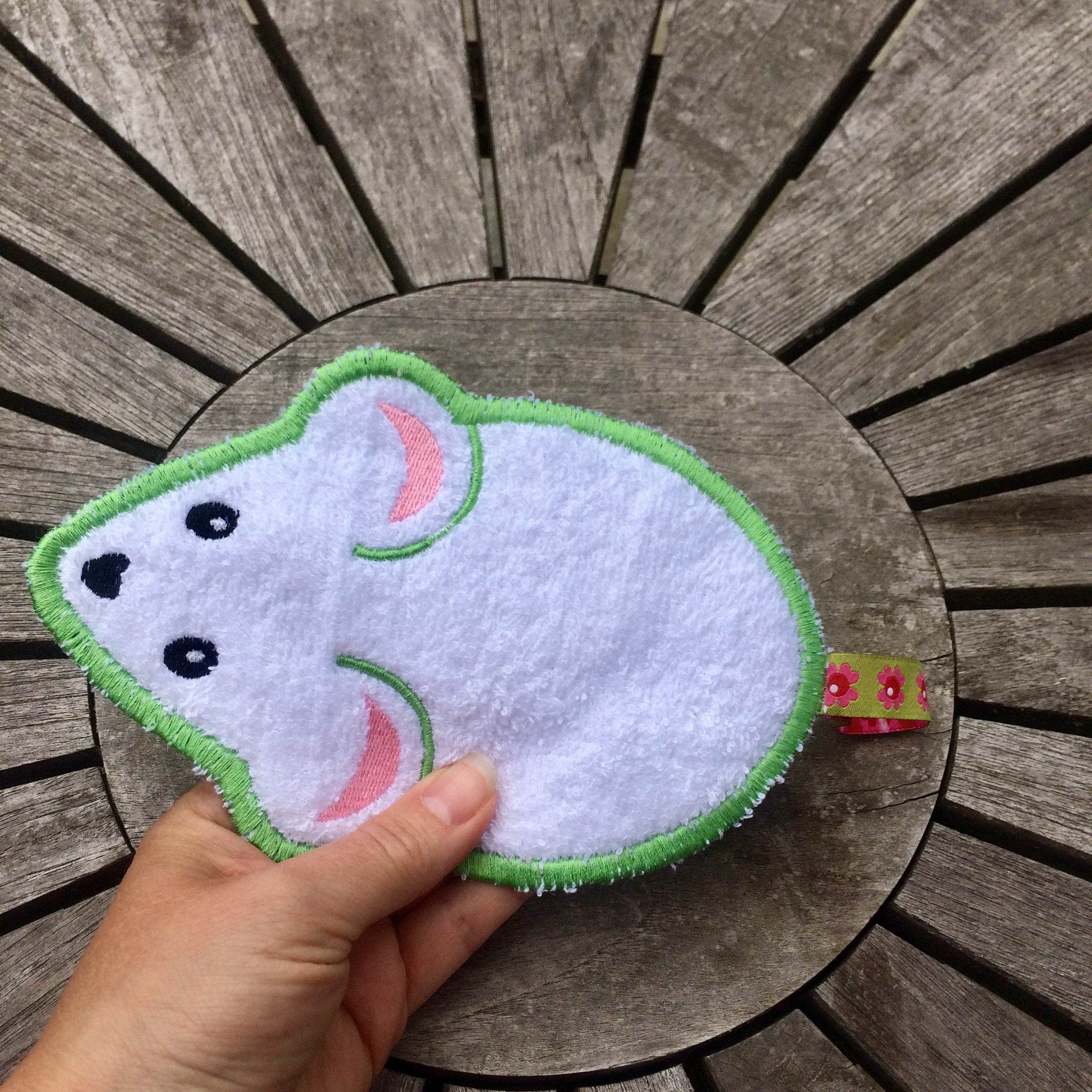 SpülPad Maus Stickdatei ITH 13x18 cm Waschpad Spülpad Spüllappen Spültuch abwaschen - Sewando