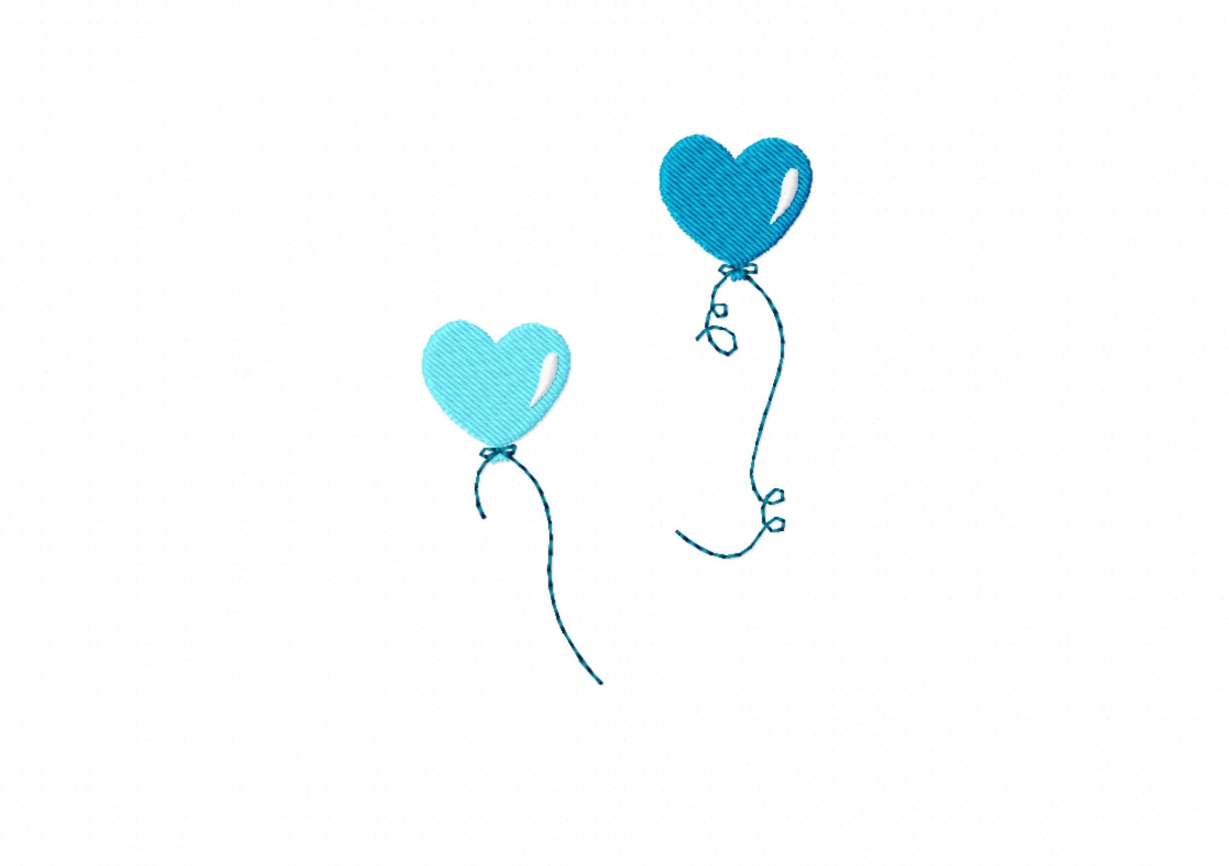 Stickdatei Herz Luftballon - zwei Varianten, Rahmen ab 10 cm x 10 cm, Herz, Spitze - Sewando
