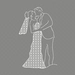 Stickdatei Brautpaar Rahmen 13x18, Braut, heiraten, Liebe, Paar, Spitze, Hochzeit - Sewando