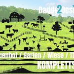 Bauernhof Garten Wiese Weide MEGA MULTIPLOTT KOMPLETTSET Maschinen Tiere und Landschaft, Plotter- Laser-Datei als SVG und DXF - Sewando