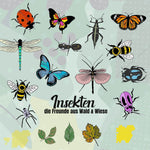 Insekten - die Freunde aus Wald und Wiese KOMPLETTSET, Plotter- Laser-Datei als SVG und DXF - Sewando