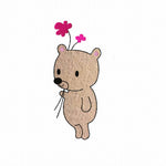 Stickdatei Bär Applikation 2 Größen, 10x10 und 13x18, Redwork, Blume, Aufnäher - Sewando