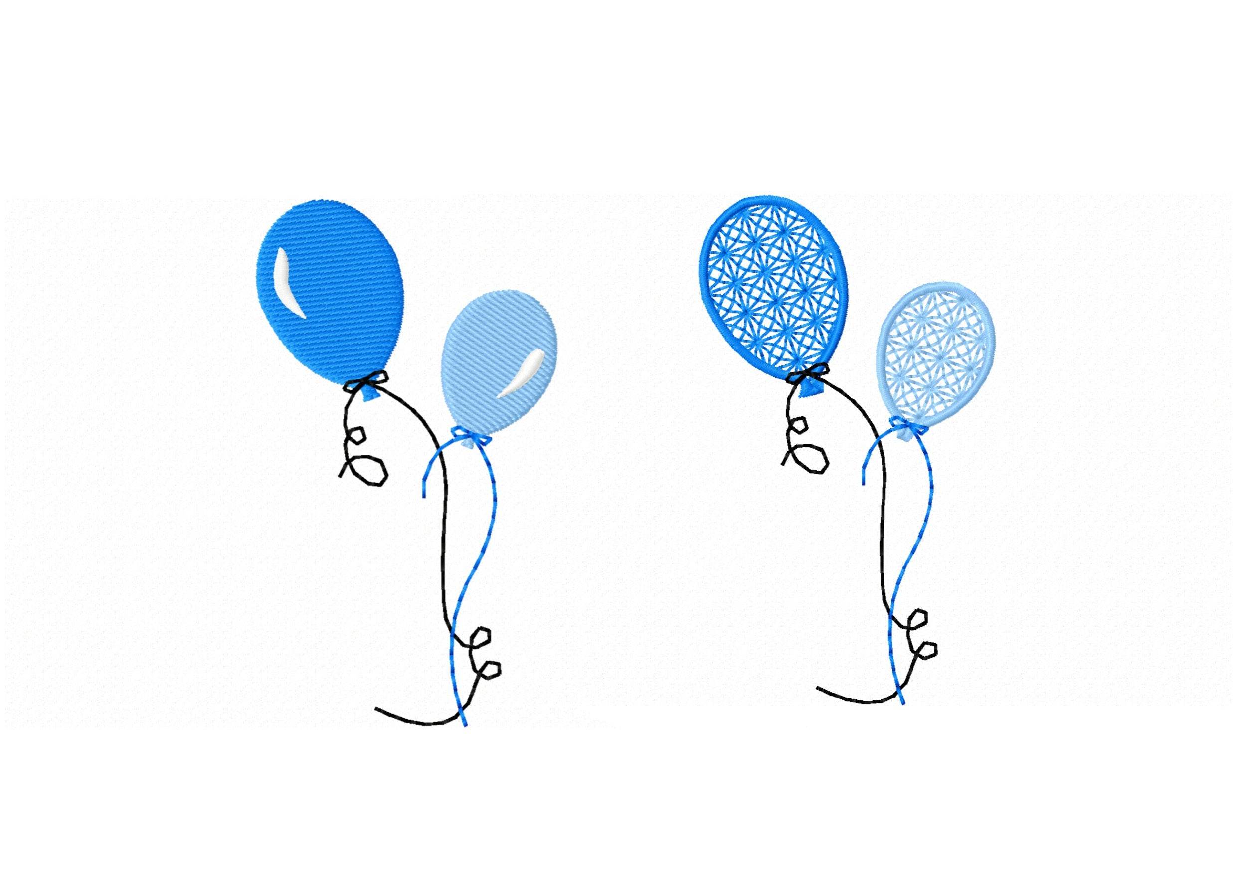 Stickdatei Luftballon - zwei Varianten, Rahmen ab 10 cm x 10 cm, Ballon, Spitze, sticken - Sewando