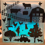 Bauernhof Garten Wiese Weide MEGA MULTIPLOTT KOMPLETTSET Maschinen Tiere und Landschaft, Plotter- Laser-Datei als SVG und DXF - Sewando