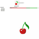 Stickdatei Kirschen - zwei Varianten, Rahmen ab 10 cm x 10 cm, Kirsche, Frucht - Sewando