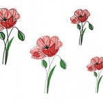Stickdatei Klatschmohn - je zwei Varianten, 10x10 und 13x18, Mohn, Blume - Sewando