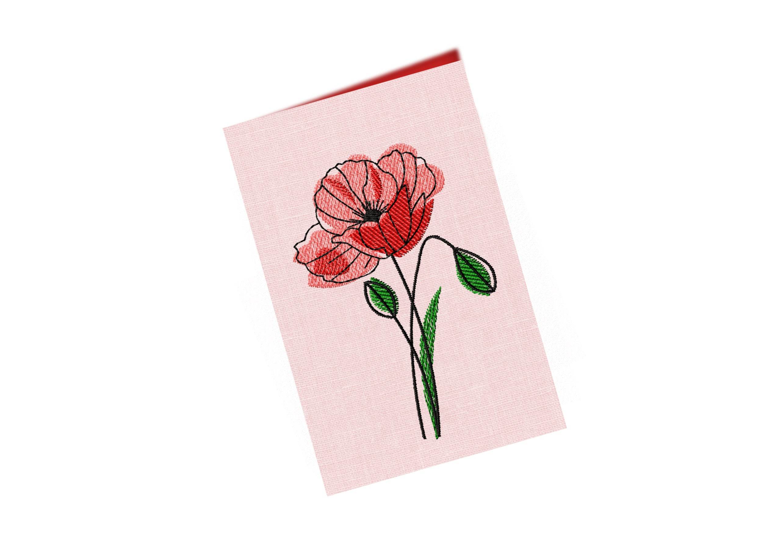 Stickdatei Klatschmohn - je zwei Varianten, 10x10 und 13x18, Mohn, Blume - Sewando