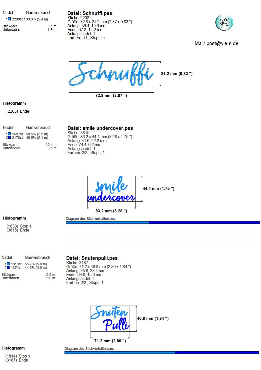 Stickdatei Sprüche, Spruch, Schriften - Sewando