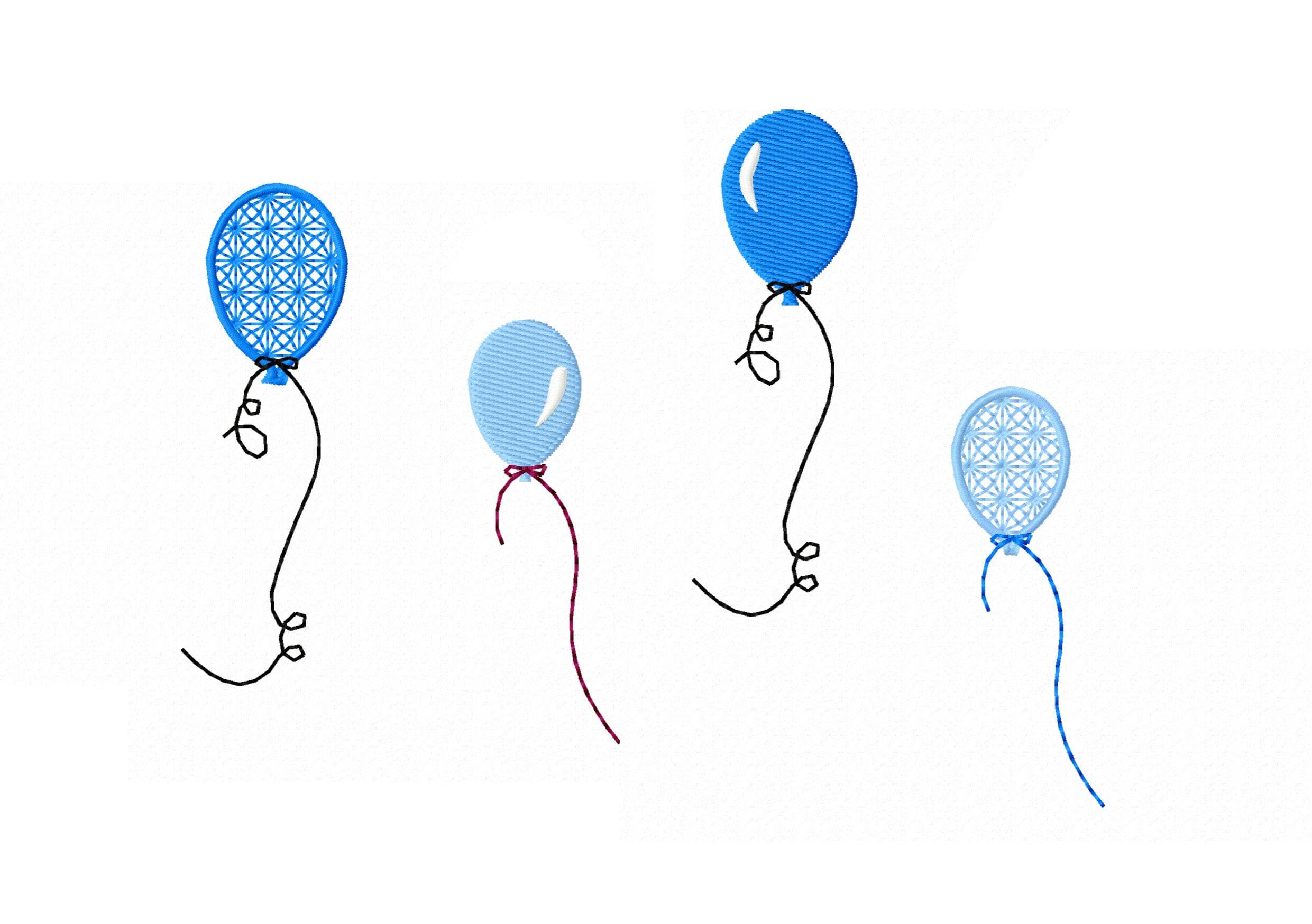 Stickdatei Luftballon - zwei Varianten, Rahmen ab 10 cm x 10 cm, Ballon, Spitze, sticken - Sewando