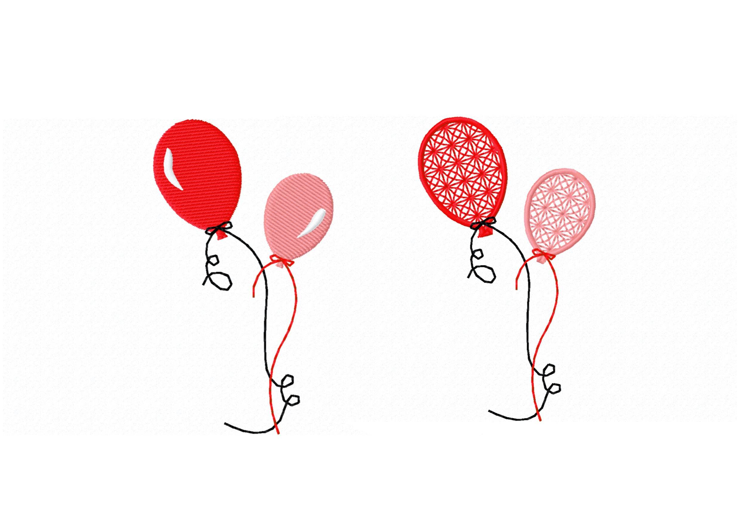 Stickdatei Luftballon - zwei Varianten, Rahmen ab 10 cm x 10 cm, Ballon, Spitze, sticken - Sewando