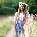 Dirndlbluse mit Stehkragen und Schluppe, Elegante, Gr. 32-50, PDF Schnittmuster