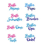 Stickdatei Schrift Familie, Rahmen ab 10 cm x 10 cm, Mama, Papa, Oma, Opa, Schriftzug, Spruch, Bruder, Schwester - Sewando