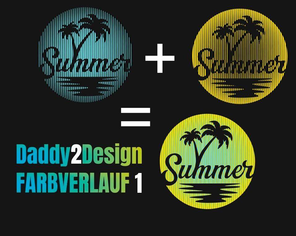 FARBVERLAUF Kreis - 6 Motive - mit 2 Folien, Plotter und Laser-Datei als SVG und DXF - Sewando
