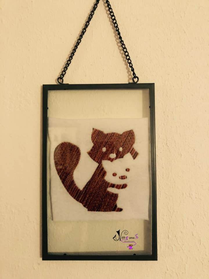 Schatten-Stickdatei - Waschbaer-Fuchs-Katzen - 10x10 18x13, - Sewando