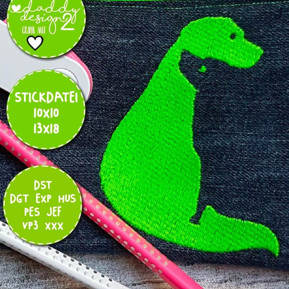 Schatten-Illusions-Stickdatei - Hunde Liebe 1 - 10x10 18x13, Stickdatei - Sewando