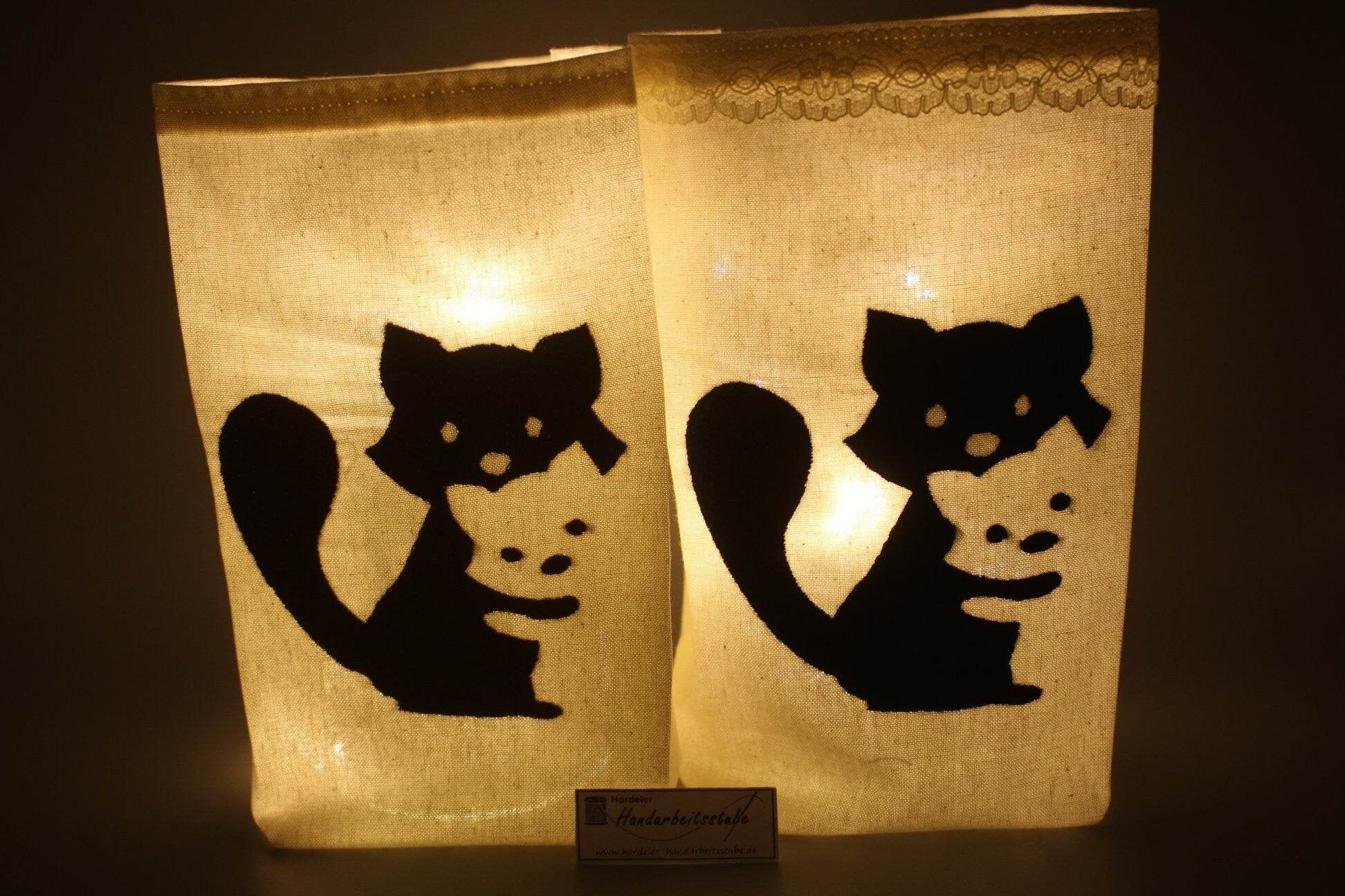 Schatten-Stickdatei - Waschbaer-Fuchs-Katzen - 10x10 18x13, - Sewando