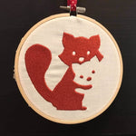 Schatten-Stickdatei - Waschbaer-Fuchs-Katzen - 10x10 18x13, - Sewando