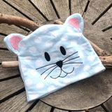 Baby-Mütze Stickdatei ITH KU 34-42 16x26 Katze Bär Bärenmütze Katzenmütze Frühchen Ohrenmütze - Sewando