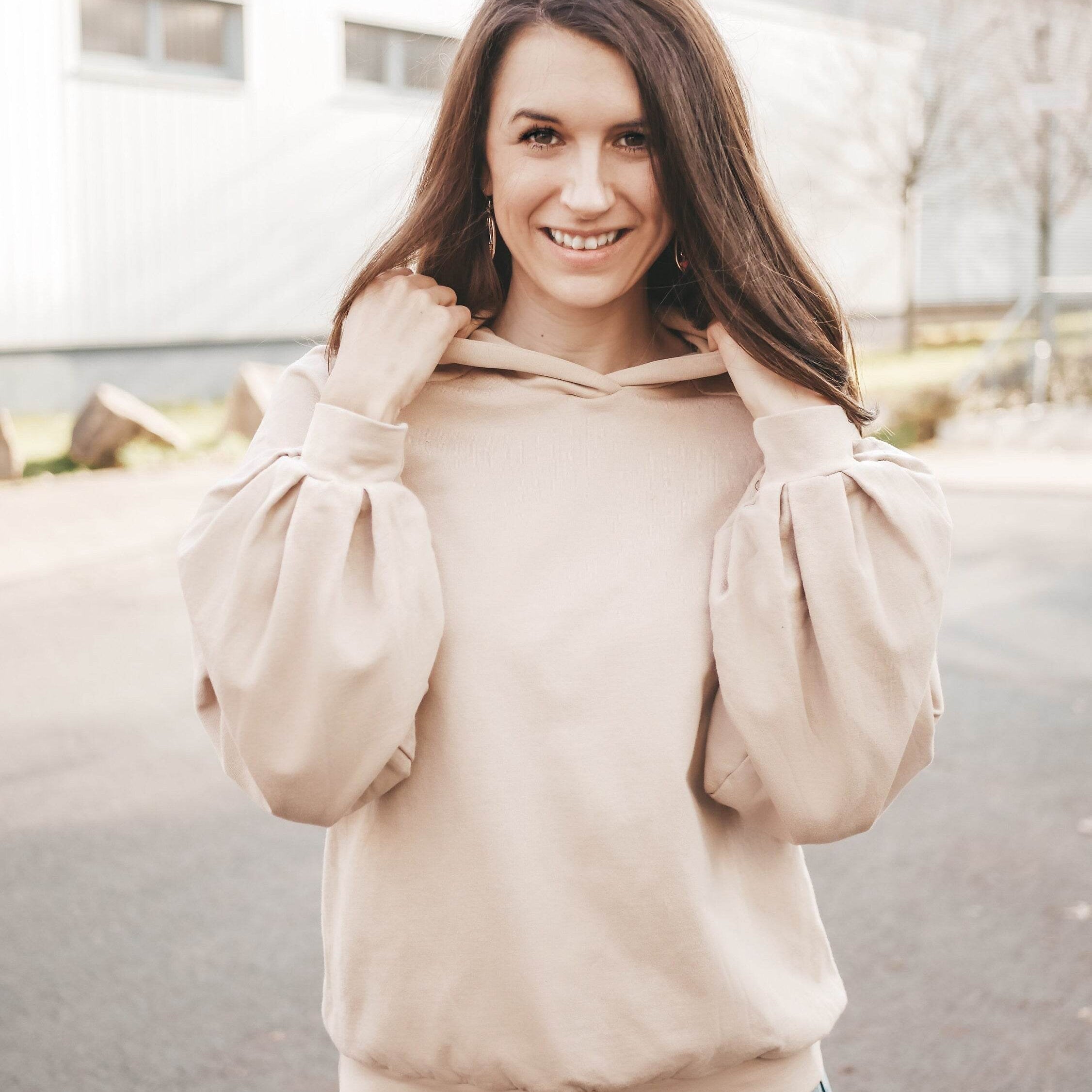 Sweater, Hoodie Damen ALLDAY HOODIE, Gr. 32-50, PDF Schnittmuster - Sewando
