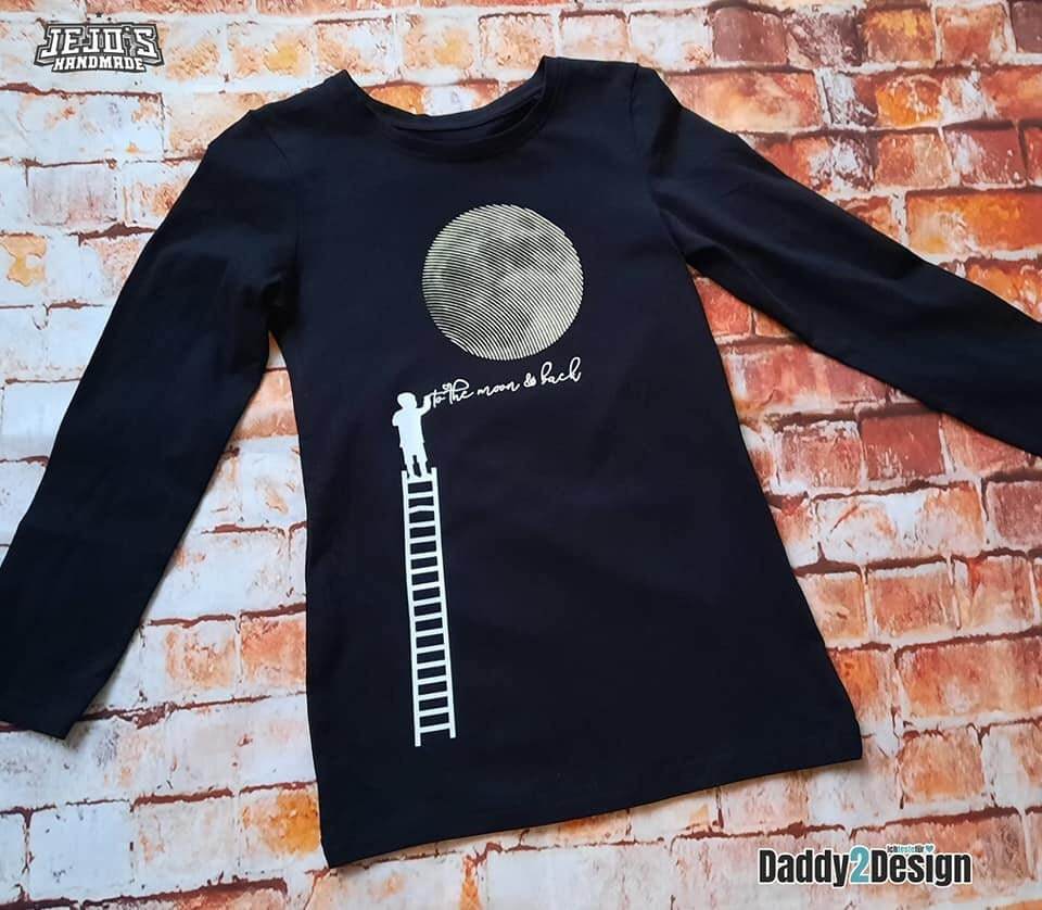 MOND LineART - bis zum Mond und zurück - KinderVersion, Plotter und Laser-Datei als SVG und DXF - Sewando