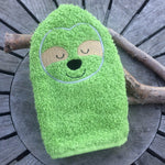 Faultier-Waschlappen Stickdatei ITH 13x18 Waschhandschuh Geschenk Geburt Geburtstag Tiere Zoo - Sewando