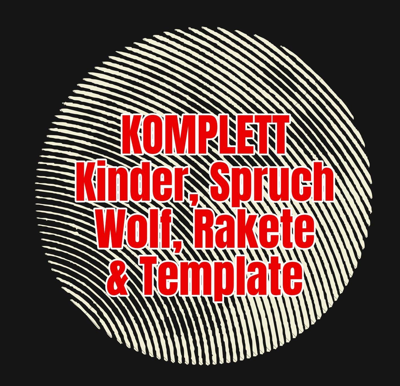 MOND LineART - bis zum Mond und zurück -Wolf, Spruch, Rakete Plotterdatei, Laserdatei - Sewando