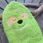 Faultier-Waschlappen Stickdatei ITH 13x18 Waschhandschuh Geschenk Geburt Geburtstag Tiere Zoo - Sewando