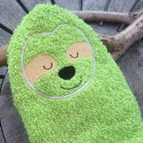 Faultier-Waschlappen Stickdatei ITH 13x18 Waschhandschuh Geschenk Geburt Geburtstag Tiere Zoo - Sewando