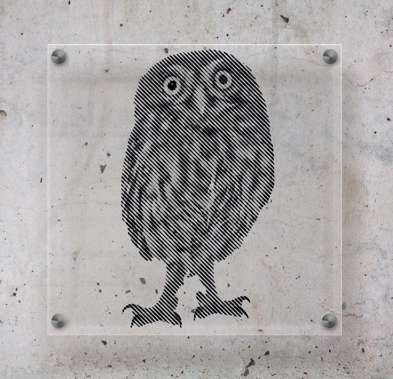 Eulen Baby Eule LineArt 1 farb Foto Illusions- Plotter und Laser-Datei als SVG und DXF - Sewando