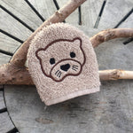 Otter-Waschlappen Stickdatei ITH 10x10 Waschhandschuh Pad Geschenk Tiere Geburt Natur - Sewando